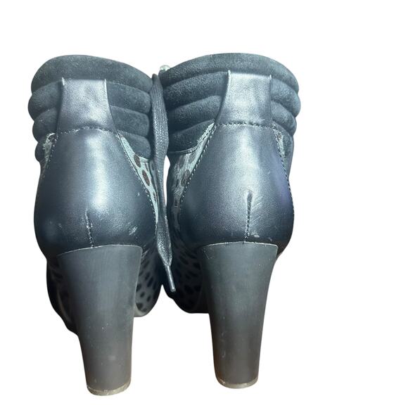 Lola Ramona Angie boot leather Cow hair grey and black animal print eu 38 us 7.5 - Picture 6 of 11